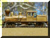 A rambunctious little Cowichan Shay...Brass PFM/United Cowichan R.R. HO scale HOn3 Shay, fireman's side view...