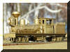 Brass PFM/United Benson Log Co. HO scale HOn3 Shay fireman's forward frontal offset view...