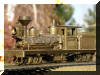 Brass PFM/United Benson Log Co. HO scale HOn3 Shay fireman's forward frontal offset view...