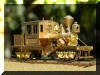 The Classic!!! Brass Joe Works/Flying Zoo 18 ton HO scale HOn3 Climax engineer's forward frontal offset view...