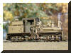 Brass PFM/United Mich-Cal Lumber Co. HO scale HOn3 Shay engineer's frontal offset side view...