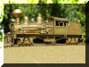 Brass PFM/United 'Michigan I or Michigan', HO scale HO Shay fireman's forward frontal offset view...