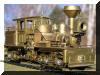 She 'exudes' class...Brass PFM/United Benson Log Co.#528 HO scale HOn3 Shay engineers forward frontal offset view...