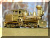 A real sweet brass PFM/United HO scale HO Benson Log Co. #528 T-Boiler Shay, engineer's offset frontal view...