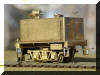 Brass PFM/United Climax auxiliary tender in HO scale engineer's forward offset view...