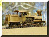 The look of a Cowichan Shay...Brass PFM/United Cowichan R.R. HO scale HOn3 Shay, engineer's rear offset view...