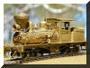 Coming at ya...a Cowichan Shay...Brass PFM/United Cowichan R.R. HO scale HOn3 Shay, fireman's forward frontal offset view...