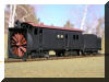 Brass Operating Rotary Snowplow by 'Nickel Plate Road' in HO scale fireman's forward frontal offset view...