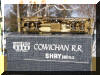 Brass PFM/United Cowichan R.R. HO scale HOn3 Shay underneath view on top of its box...