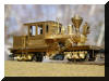This is 'the' Classic...Brass Joe Works/Flying Zoo 18 ton HO scale HOn3 Climax engineer's forward frontal offset view...