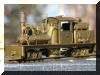 Brass PFM/United Mich-Cal Lumber Co. HO scale HOn3 Shay fireman's forward frontal offset view...