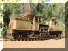 Fine lines going away...Brass PFM/United Benson Log Co. HO scale HOn3 Shay, engineer's rear offset view...