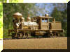 Brass Precision Scale Co. Class-A 20 Ton HO scale HOn3 Shay fireman's forward frontal offset view...