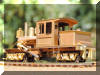 Brass Joe Works/Flying Zoo 18 ton HO scale HOn3 Climax fireman's rear offset view...