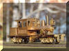 The Classic!!! Brass Joe Works/Flying Zoo 18 ton HO scale HOn30 Climax engineer's forward frontal offset view...