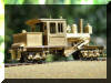 Brass Joe Works/Flying Zoo 18 ton HO scale HOn3 Climax engineer's rear offset view...